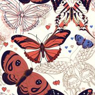 seamless background with butterflies N5
