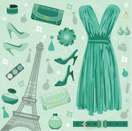 Fashion set in green tones