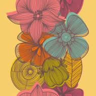 Cute floral seamless pattern in vintage colors Bright Seamless p