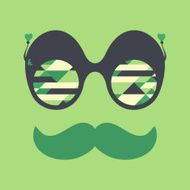 Colorful hipster sunglasses with triangles and rhombuses