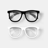 White and black glasses Vector
