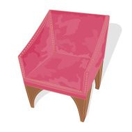 Old pink velvet chair