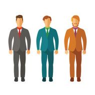 Set of vector businessmen in suits flat style
