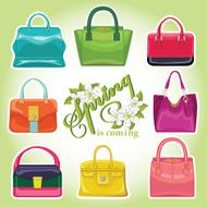 Coloured fashion womens handbags Spring is comming