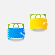 realistic design element purse money N4