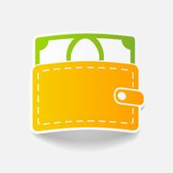 realistic design element purse money N6