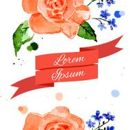 Illustration rose and forget-me-flower N5