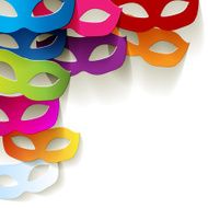 Venice carnival mask in the corner paper colorful N3