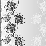 Abstract lace with elements of butterflies and flowers N4