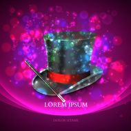 Magician Top Hat with magic particles Vector