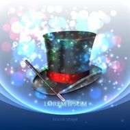 Magician Top Hat with magic particles Vector N2