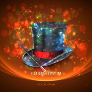 Magician Top Hat with magic particles Vector N3