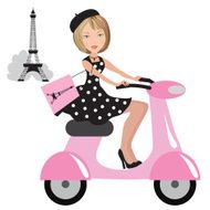 French girl vector illustration N5