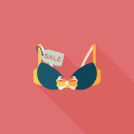 shopping sale underwear bra flat icon with long shadow eps10 N8