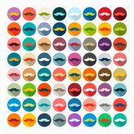 Flat design mustache N19