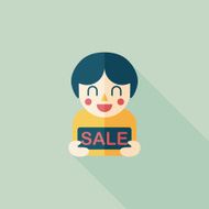 SALE Shopaholic flat icon with long shadow eps10 N85