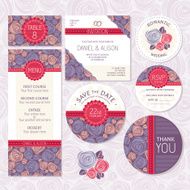 Set of floral wedding cards N23