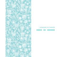 Vector blue and white lace garden plants vertical frame seamless