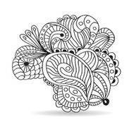 Black and white hand drawn ornament N2