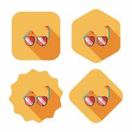 Sunglasses flat icon with long shadow N33