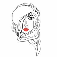 portrait of a girl with bright red lips