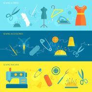 Sewing equipment banner flat