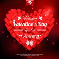 Happy Valentines day typographical glow holiday background with shining soft N17