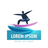 surfing vector logo design template surfer or sports icon