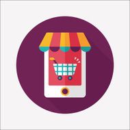 shopping store flat icon with long shadow eps10 N76