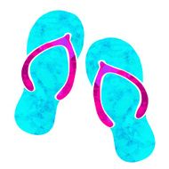 Watercolor flip flop sandals beach shoes