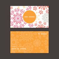 Vector folk floral circles abstract vertical round frame pattern business N2