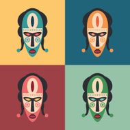 Set of colorful carnival masks