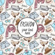 background with sketch women&#039;s clothing