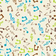 Musical notes with seamless pattern N2