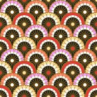 seamless japanese floral scallop pattern