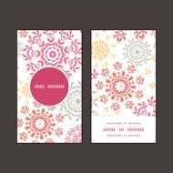 Vector folk floral circles abstract vertical round frame pattern business N3