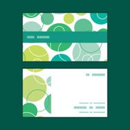 Vector abstract green circles horizontal stripe frame pattern business cards