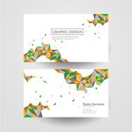 geometric colorful triangles design for business card