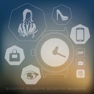 shopping infographic with unfocused background N30