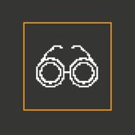 Simple stylish glasses pixel icon Vector design N2