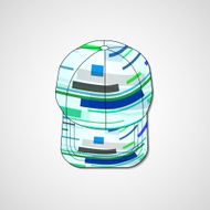 Abstract illustration on peaked cap N49