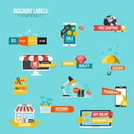 Collection of Sale Discount Styled Banners Flat style
