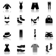 Clothes icons set black