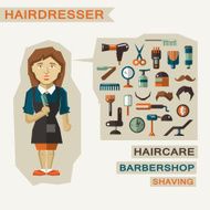 Profession of people Flat infographic Hairdresser N2