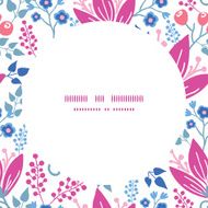 Vector pink flowers frame seamless pattern background