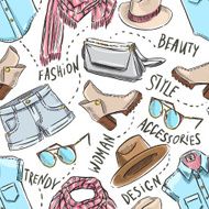 seamless background with women&#039;s clothing - 3