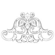 Vintage Baroque design pattern element engraving retro style scroll
