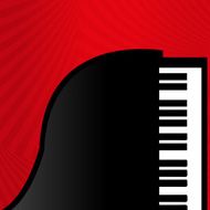 Piano on a red background