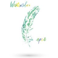beautiful delicate feather painted in watercolor N4