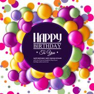 Birthday card with color candy and text